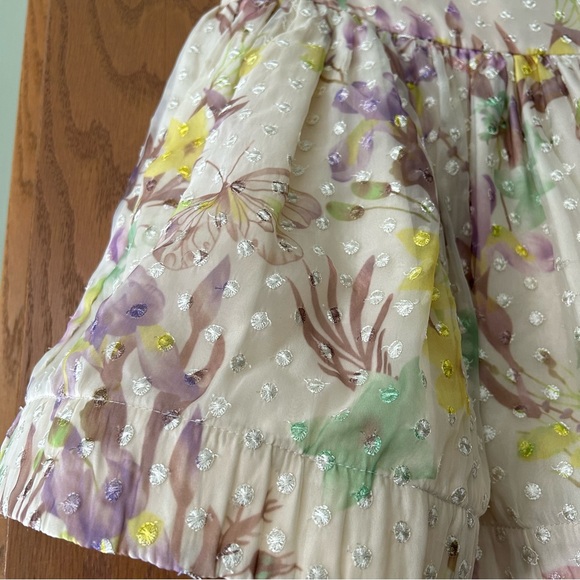Alexis Pheobe Floral Embroidered Mini Skirt - Cream and Purple RARE HTF - Picture 4 of 16